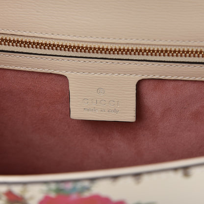 Gucci Calfskin Floral Small Sylvie Top Handle Bag Off White 8 of 10