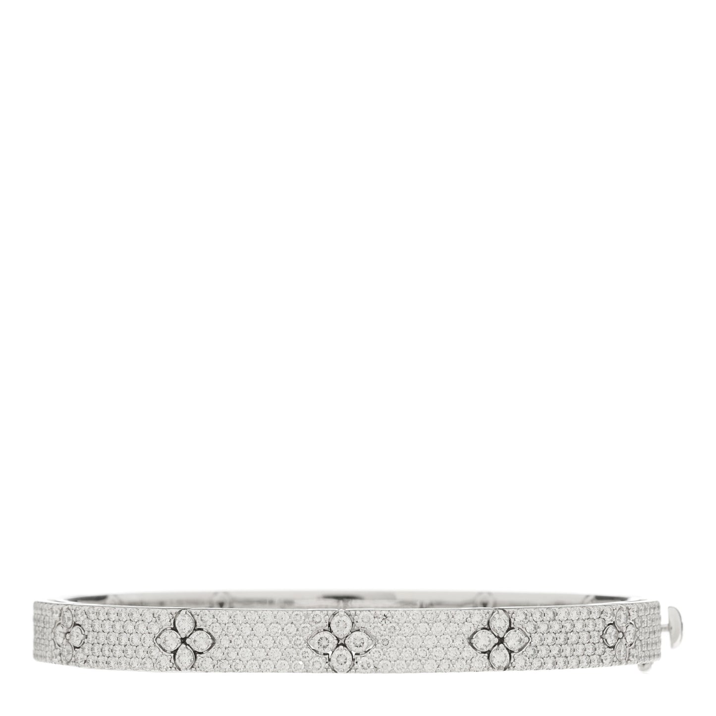 18K White Gold Diamond Love in Verona Pave Bangle Bracelet