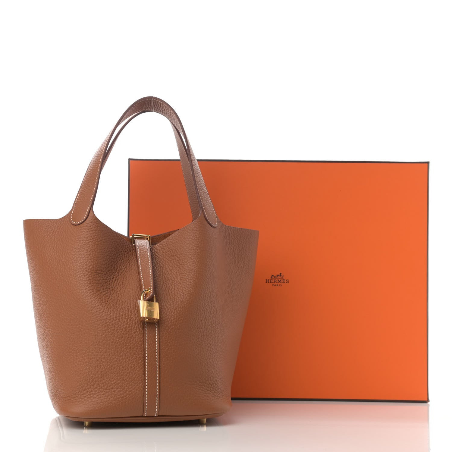 Hermes Taurillon Clemence Picotin Lock 22 MM Gold 9 of 9