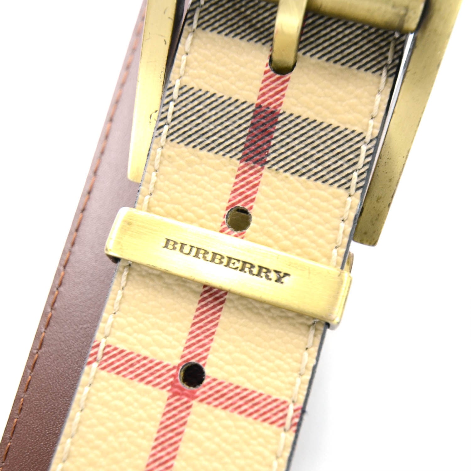 Burberry Haymarket Check Belt 42 105 3 of 5