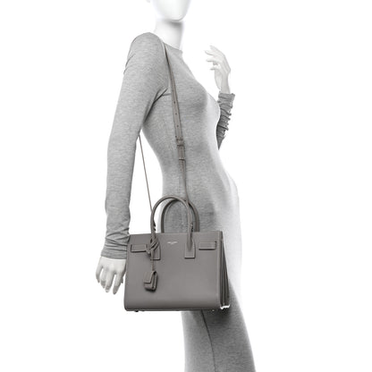 Saint Laurent Grained Calfskin Topstich Baby Sac De Jour Fog 2 of 11