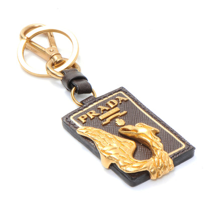 Prada Saffiano Animal Keychain Caffe 1 of 3