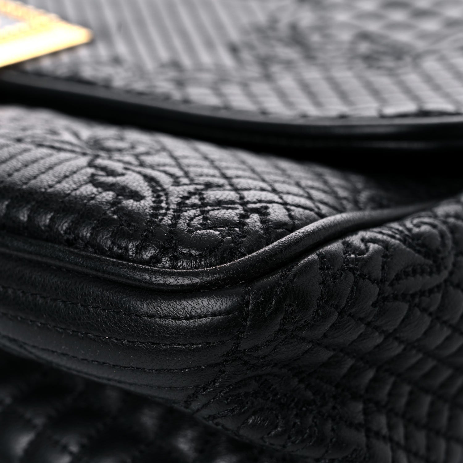 Versace Calfskin Micro Vanitas New Icon Handbag Black 9 of 14