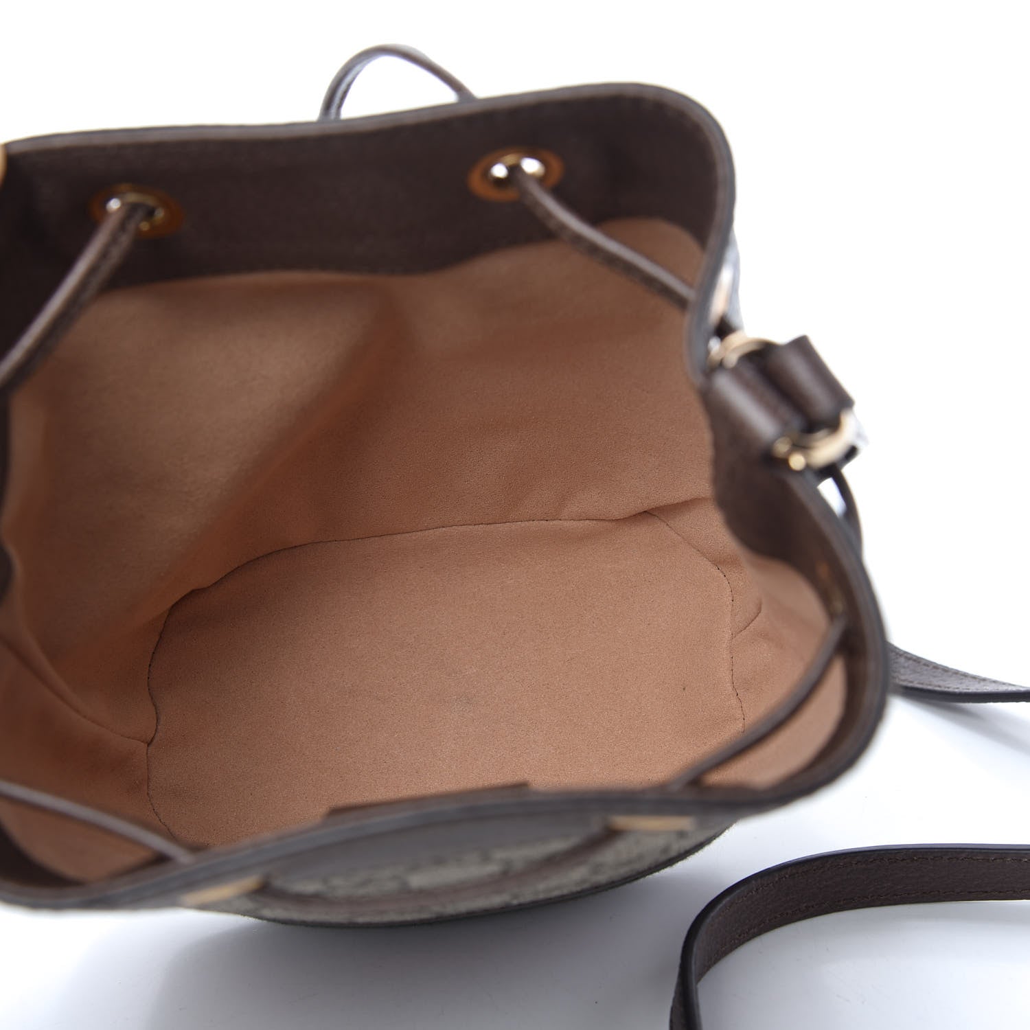 Gucci GG Supreme Monogram Web Mini Ophidia Bucket Bag Brown 5 of 9