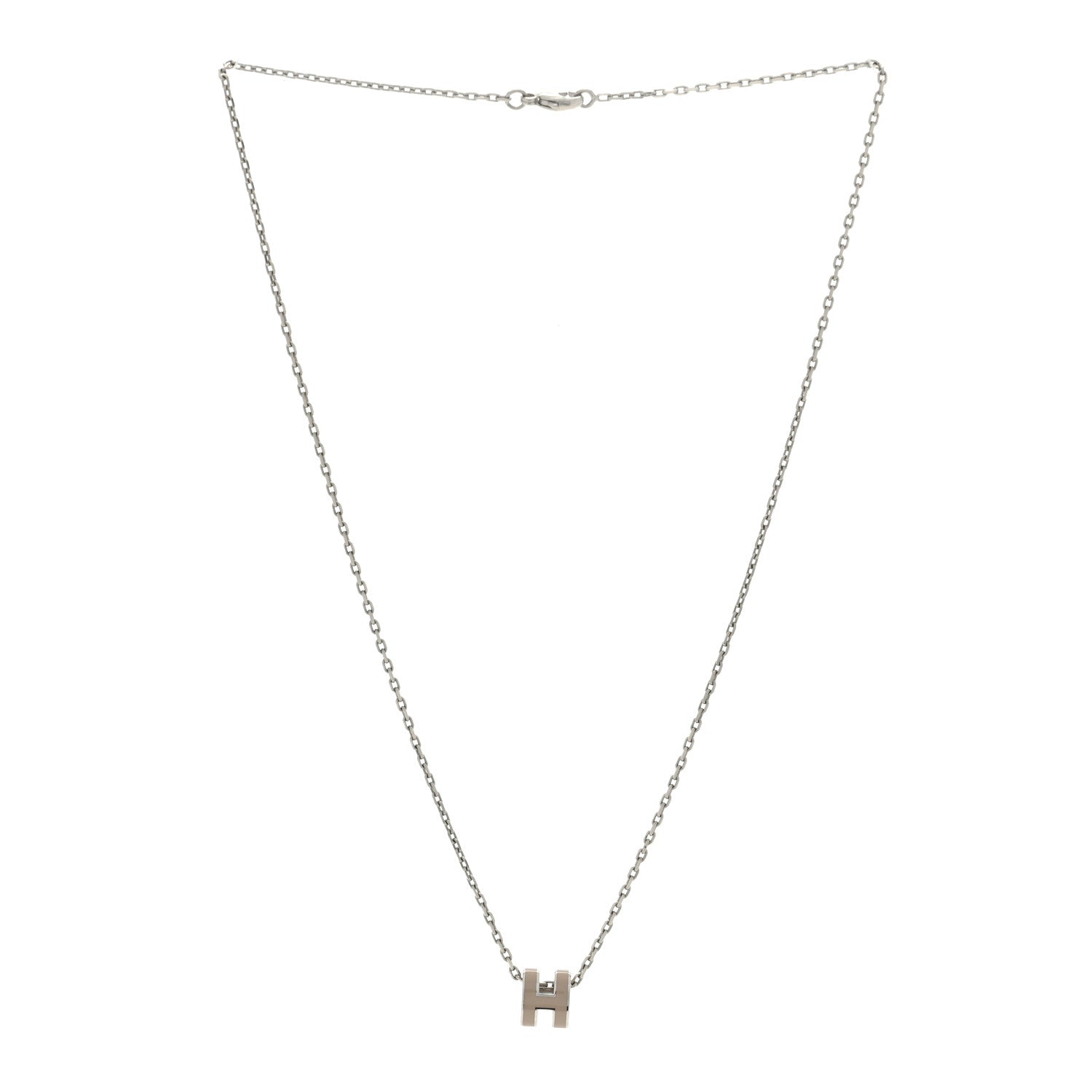 Hermes Palladium Mini Pop H Pendant Necklace Marron Glace 3 of 5