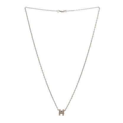 Hermes Palladium Mini Pop H Pendant Necklace Marron Glace 3 of 5