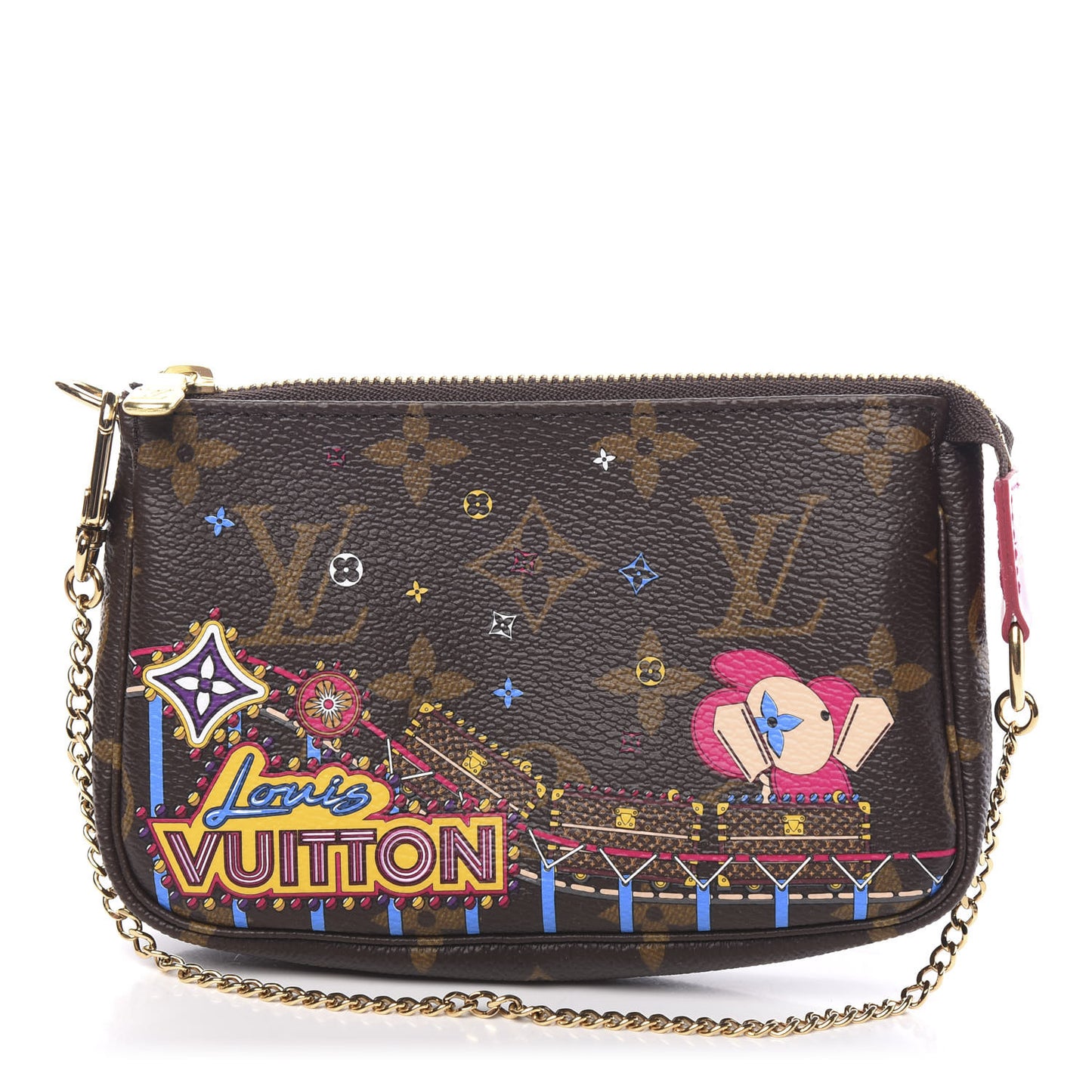 Monogram 2020 Christmas Animation Roller Coaster Mini Pochette Accessories Pivoine