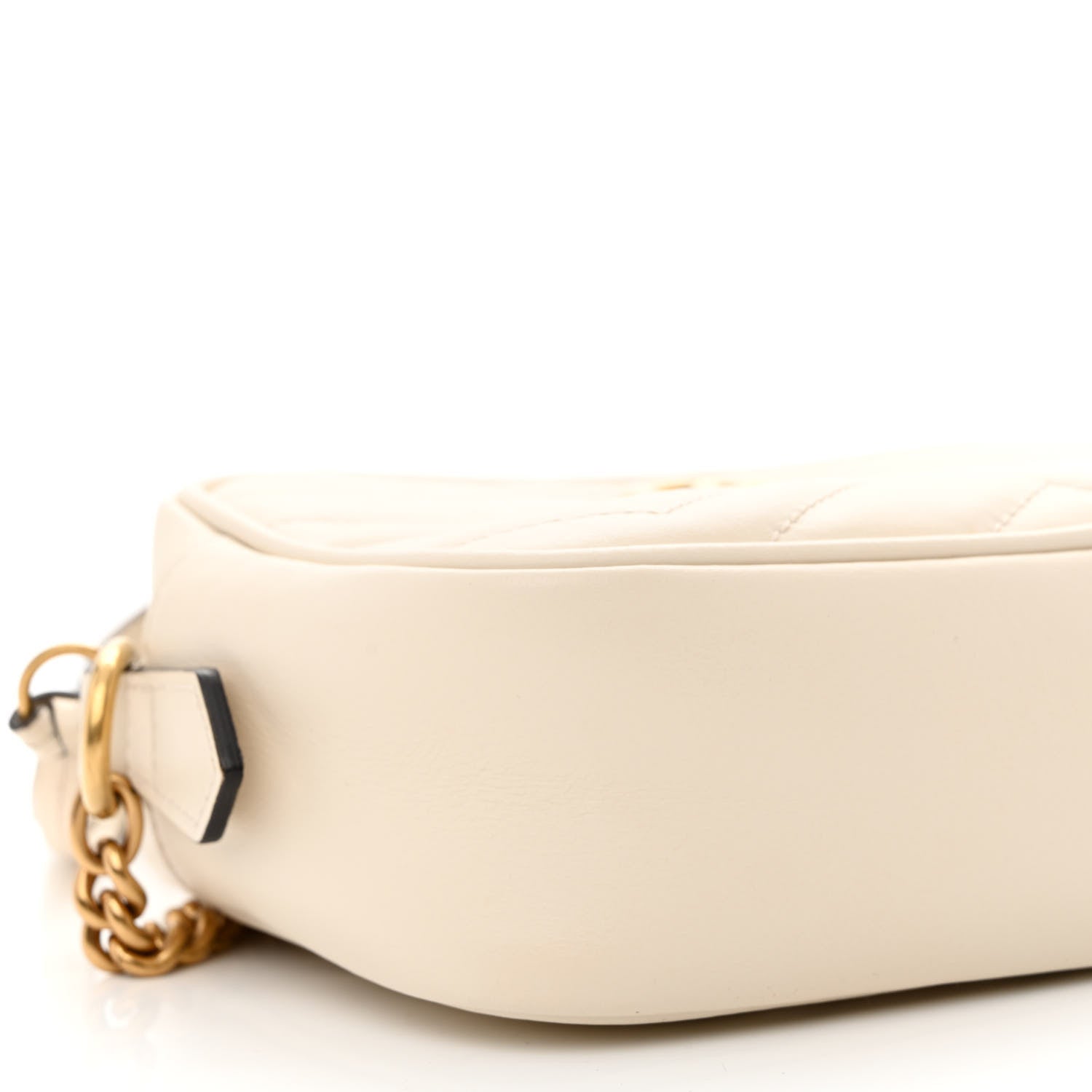 Gucci Calfskin Matelasse Mini GG Marmont Chain Shoulder Bag White 9 of 11