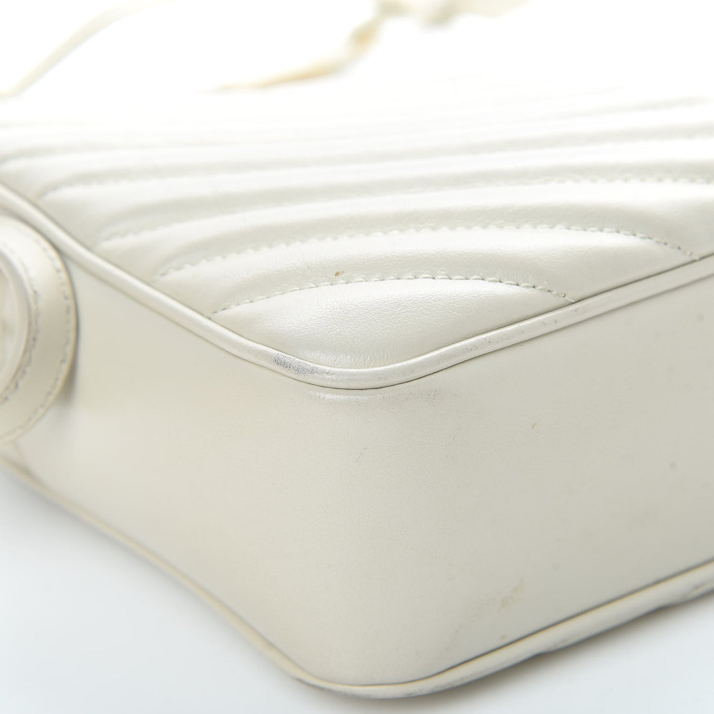 Calfskin Matelasse Monogram Lou Camera Bag Crema Soft