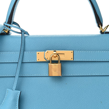 Hermes Epsom Kelly Sellier 32 Bleu Du Nord 8 of 10