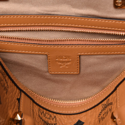 MCM Visetos Medium Boston Bag Cognac 6 of 11