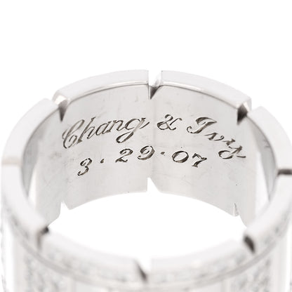 Cartier 18K White Gold Diamond Tank Francaise Ring 60 9.25 5 of 6