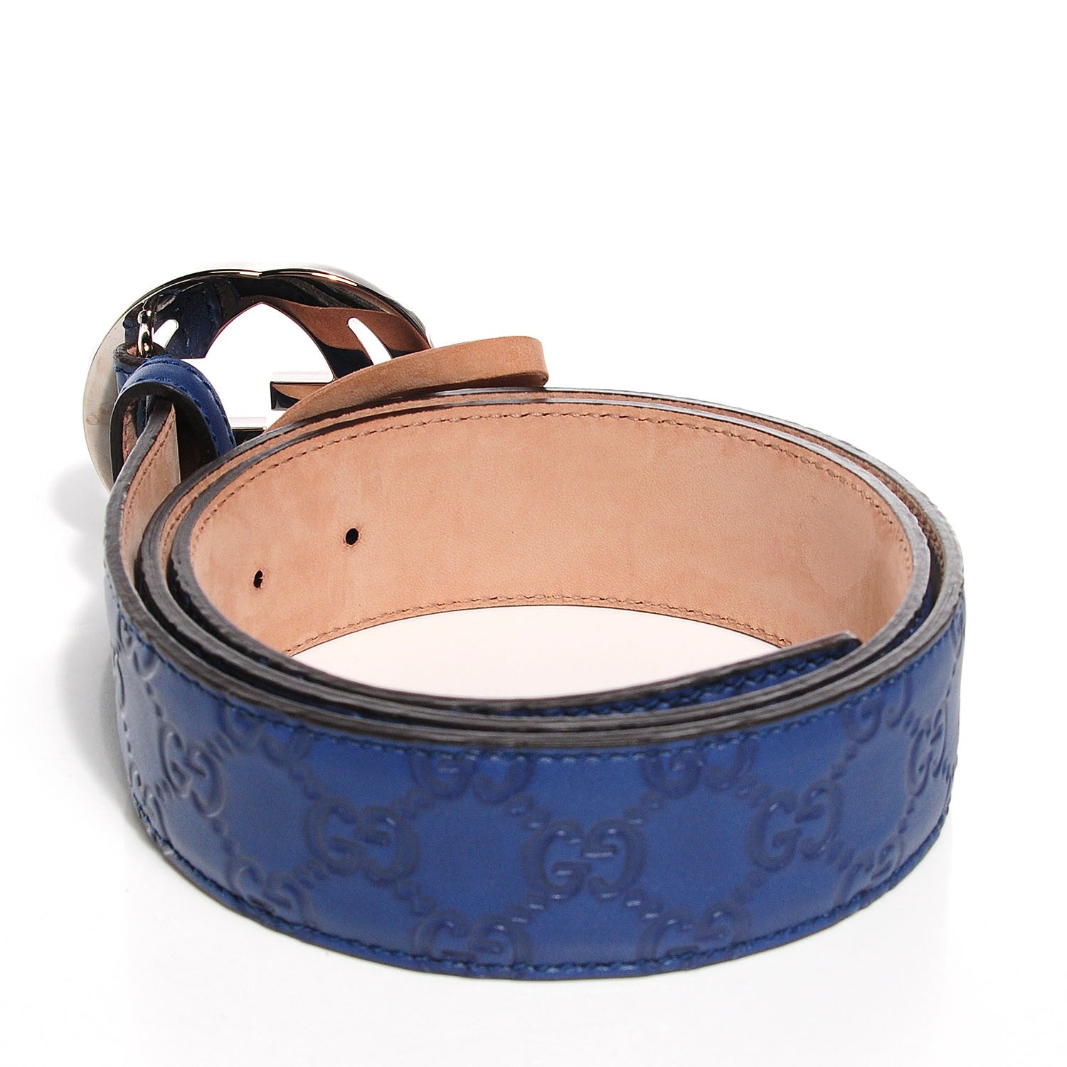 Gucci Guccissima Interlocking G Belt 90 36 Blue 3 of 6
