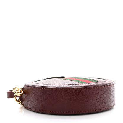 Gucci Soft Textured Calfskin Web Mini Ophidia Round Shoulder Bag Vintage Bordeaux 4 of 10