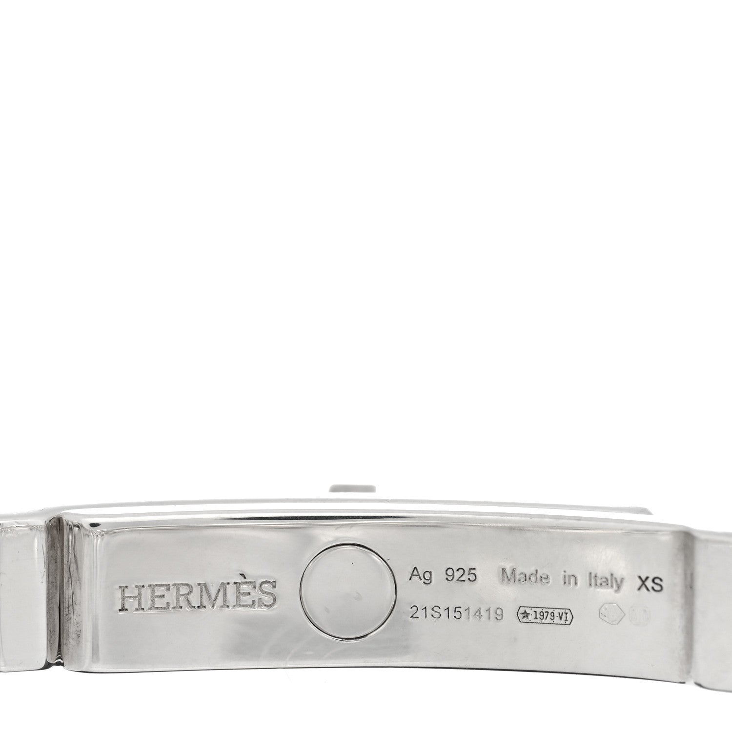 Hermes Sterling Silver TPM Kelly Gourmette Bracelet XS 3 of 4