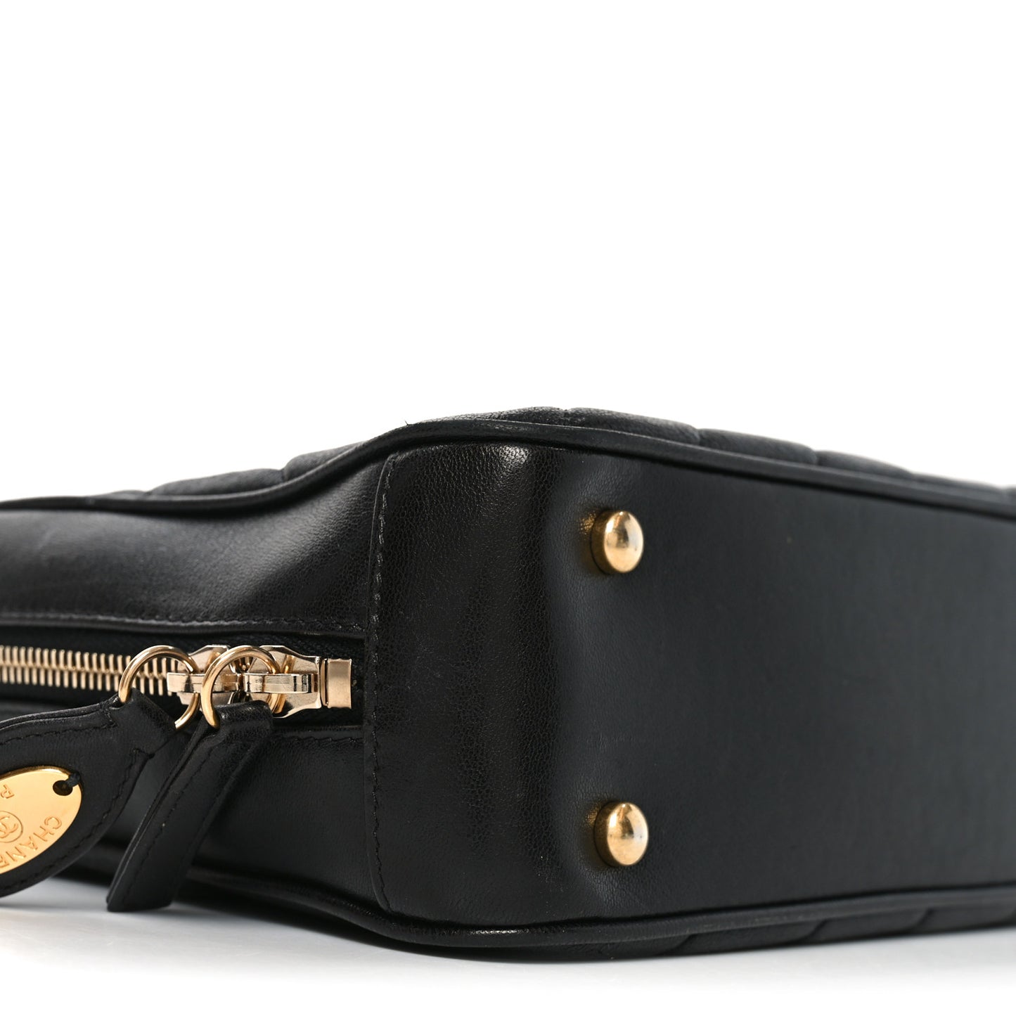Lambskin Quilted Coco Vintage Camera Case Black