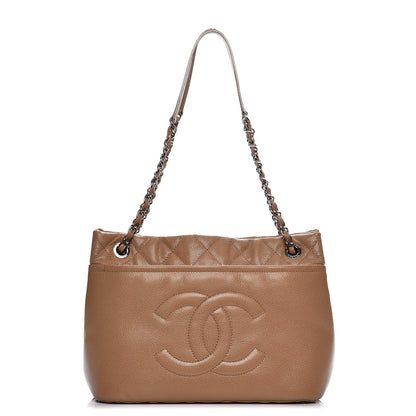 Chanel Caviar Quilted Timeless CC Soft Tote Beige 1 of 15