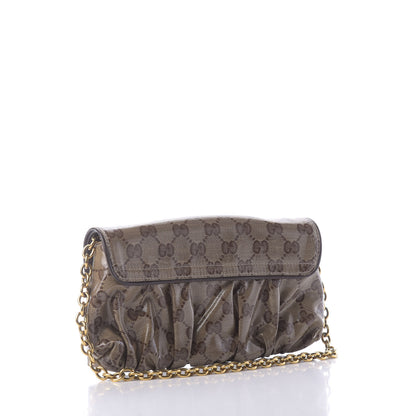 Gucci Crystal Monogram Babouska Clutch Dark Brown 3 of 10