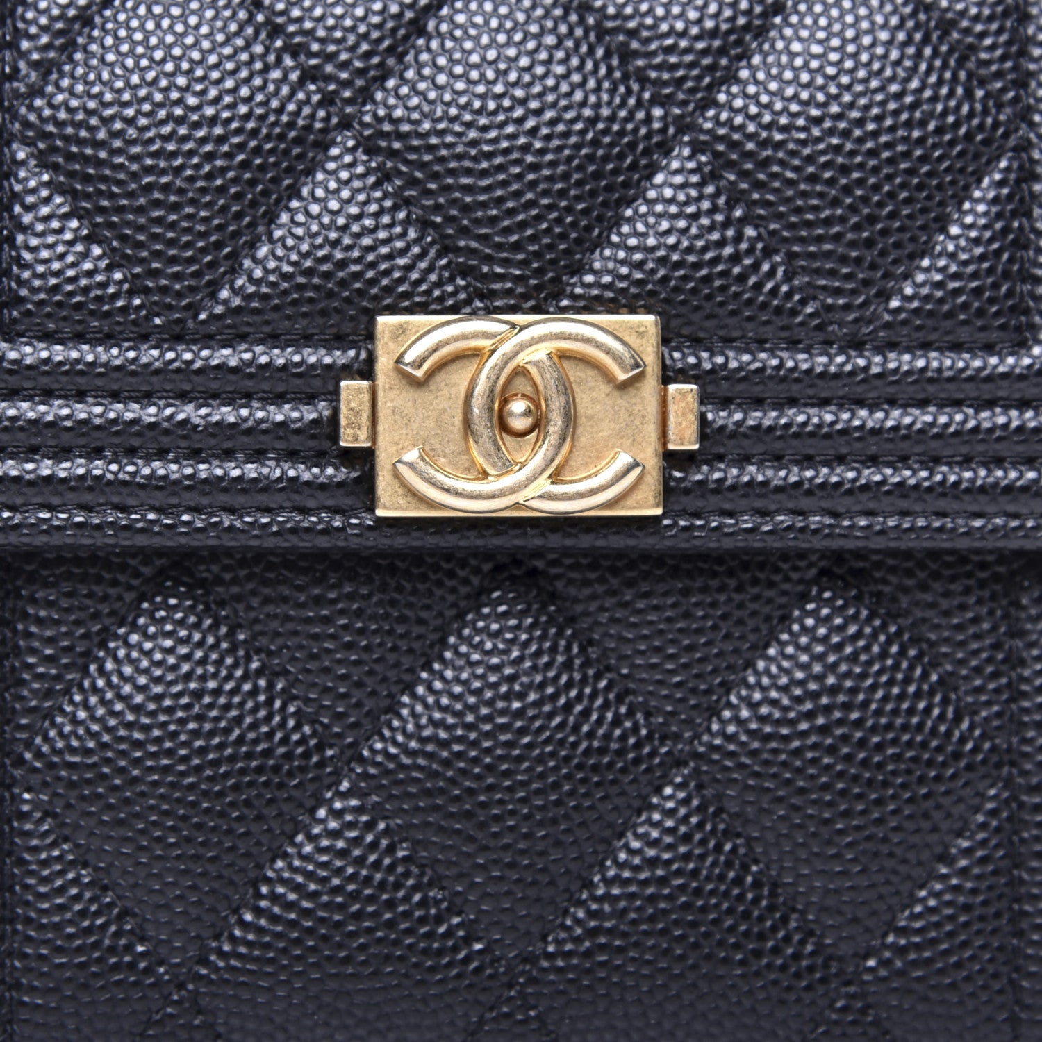 Chanel Caviar Quilted Compact Boy Wallet Black 11 of 12