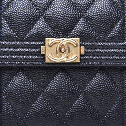 Chanel Caviar Quilted Compact Boy Wallet Black 11 of 12