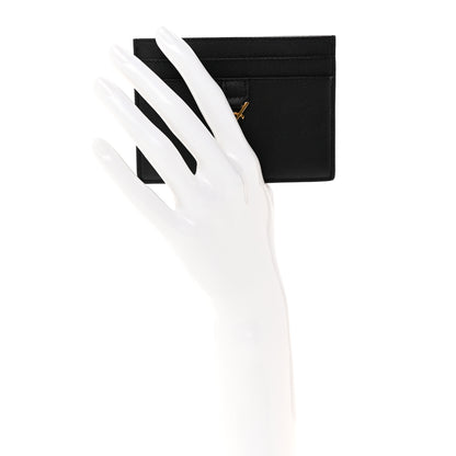 Saint Laurent Calfskin Monogram Credit Card Case Black 2 of 8