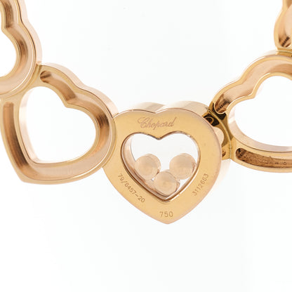Chopard 18K Rose Gold Diamond Happy Hearts 10 Hearts Pendant Necklace 6 of 7