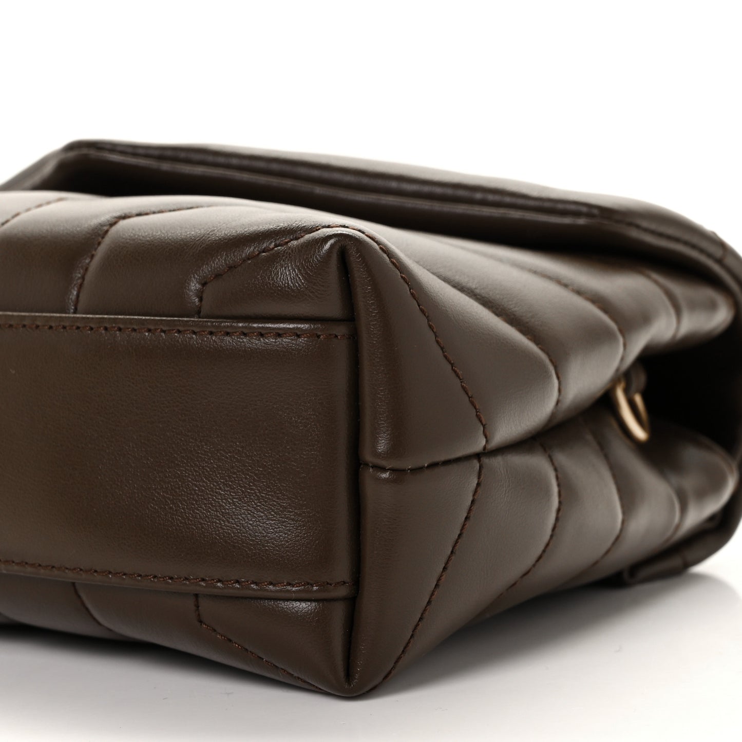 Calfskin Y Quilted Monogram Toy Loulou Crossbody Bag Soil Brown