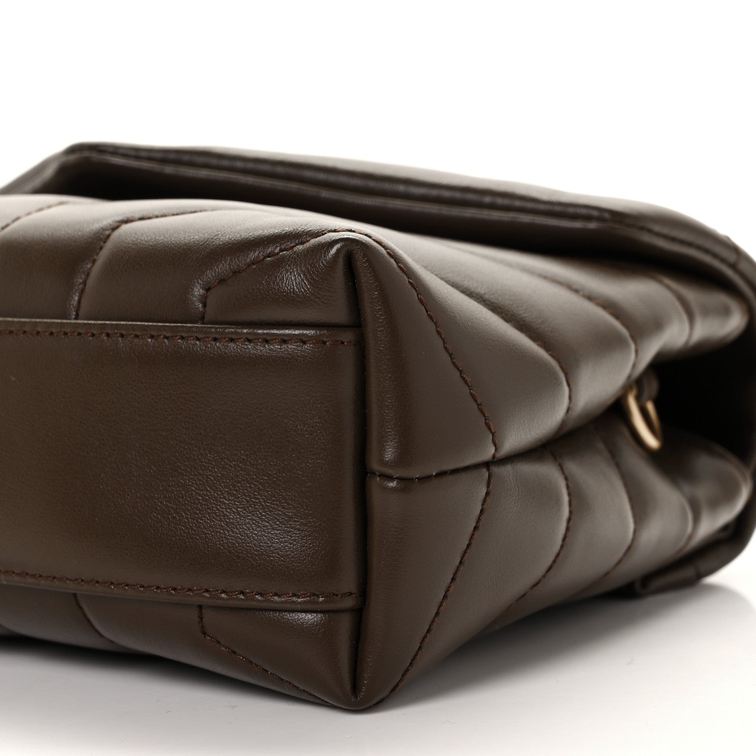 Saint Laurent Calfskin Y Quilted Monogram Toy Loulou Crossbody Bag Soil Brown 8 of 8