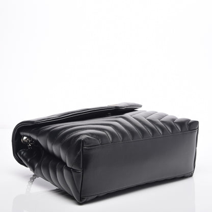 Saint Laurent Calfskin Y Quilted Monogram Medium Loulou Chain Satchel Black 4 of 7