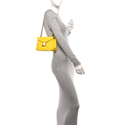 Valentino Garavani Nappa One Stud Chain Clutch Yellow 2 of 10