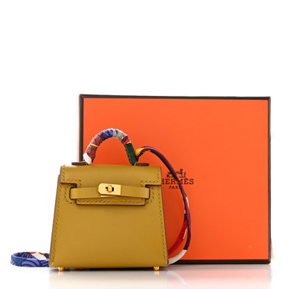 Hermes Tadelakt Mini Kelly Twilly Bag Charm Cardamome 7 of 7
