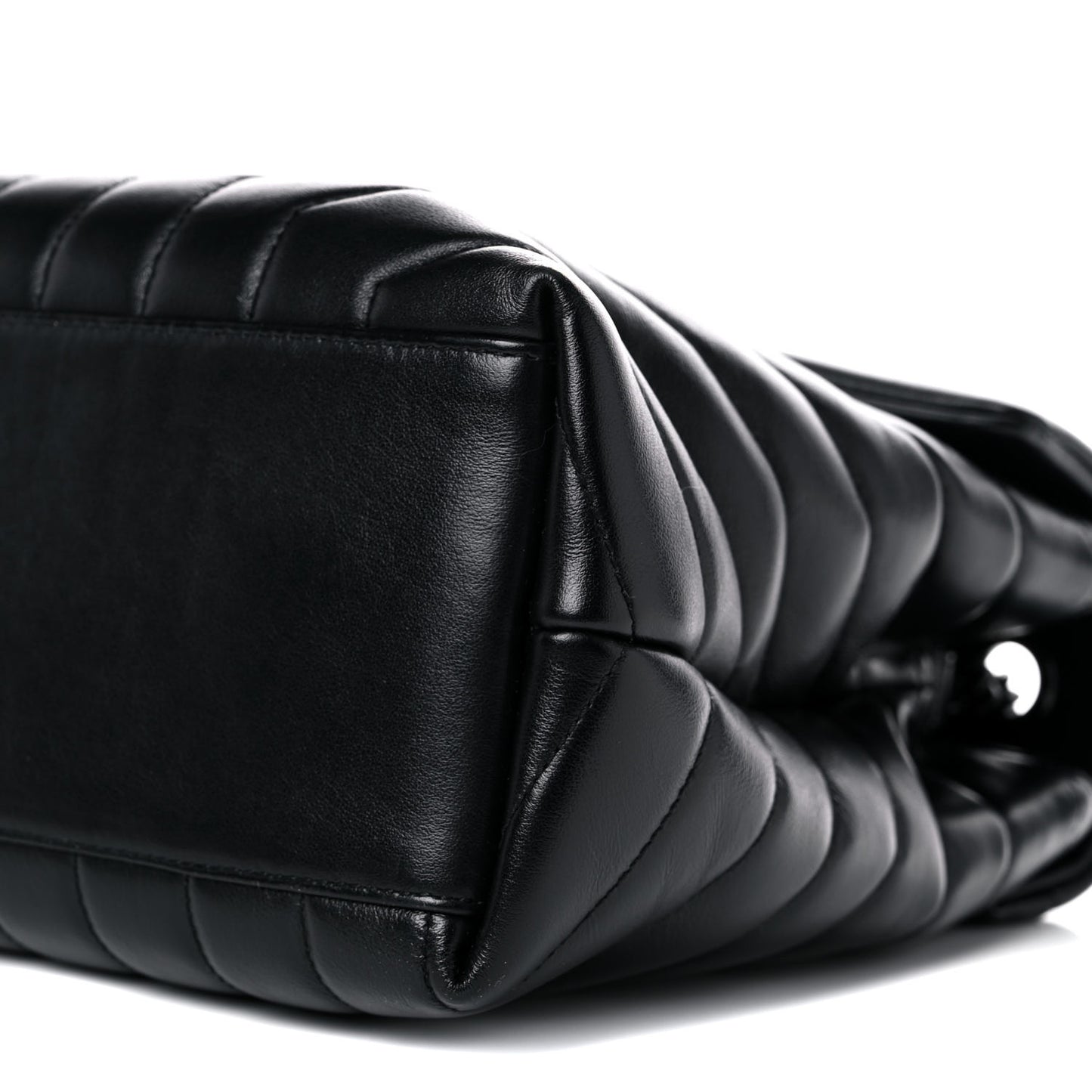 Calfskin Y Quilted Monogram Medium Loulou Chain Satchel Black