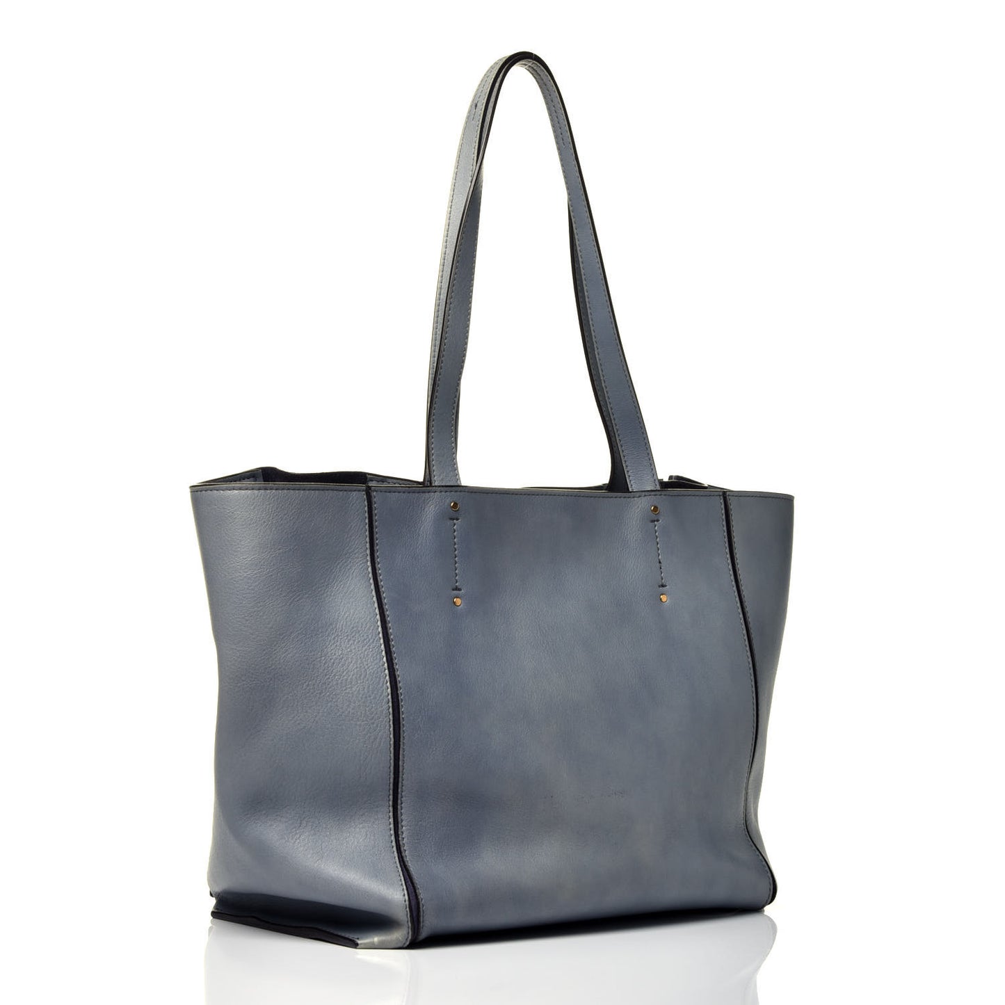 Smooth Calfskin Medium Milo Shopping Tote Cloudy Blue