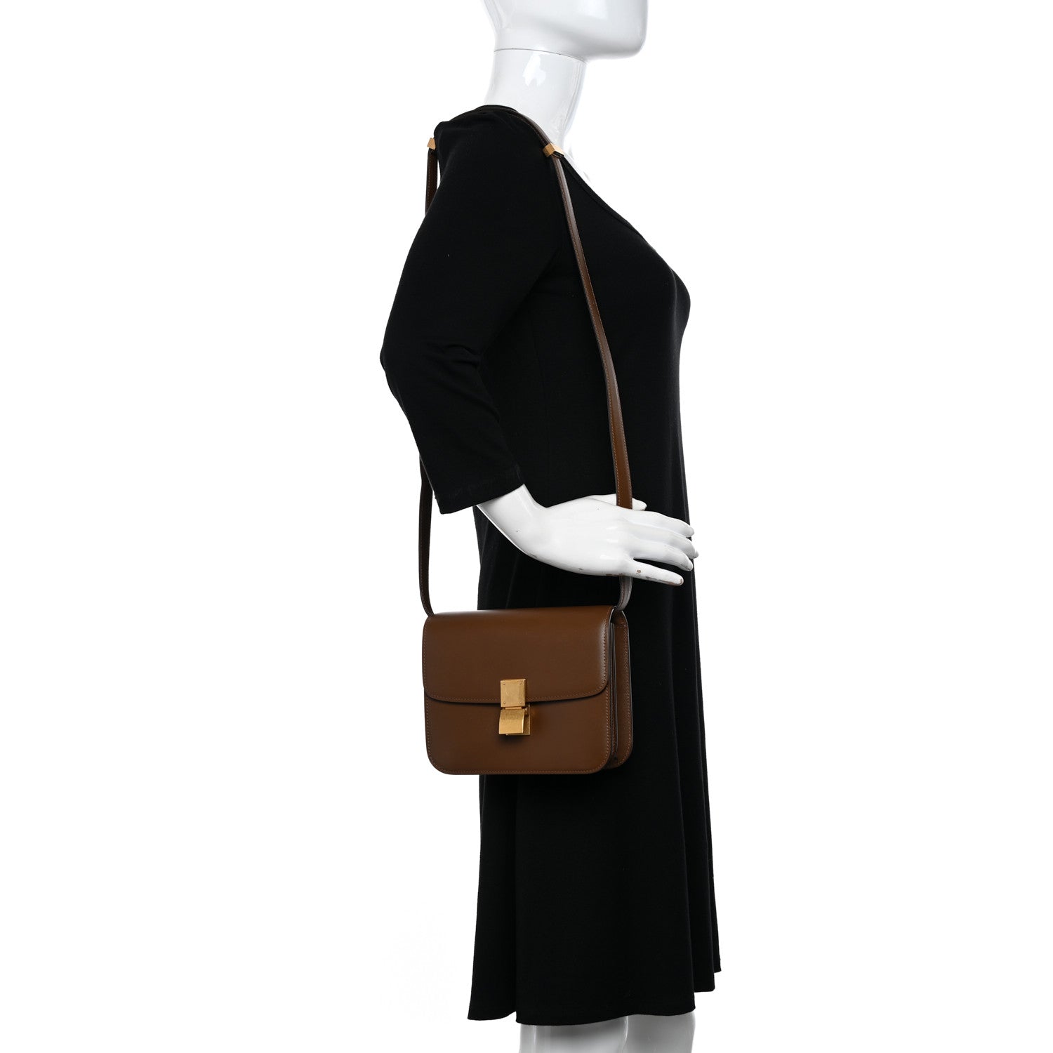 Celine Box Calfskin Teen Classic Box Flap Bag Camel 2 of 11