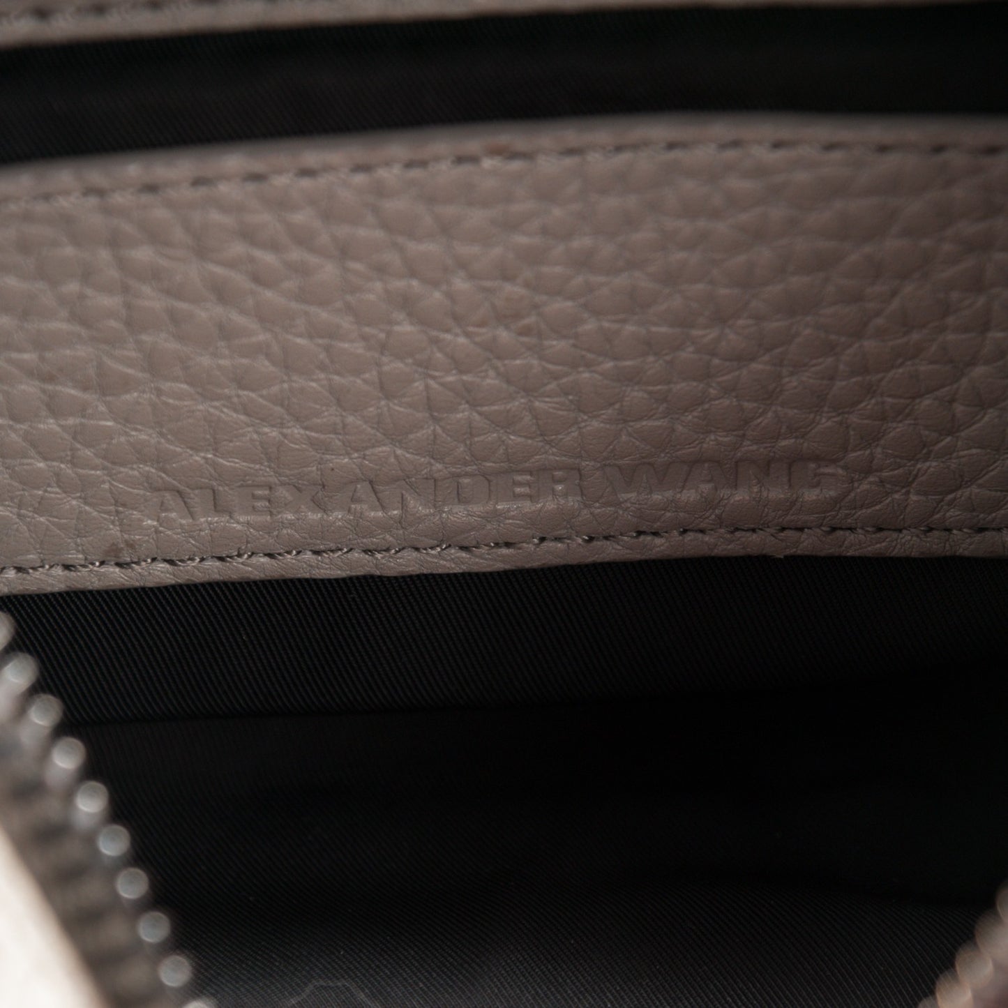 Pebbled Lambskin Mini Rockie Gray Matte Black Hardware