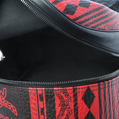 MCM Visetos Baroque Print Medium Stark Backpack Black Red 5 of 11