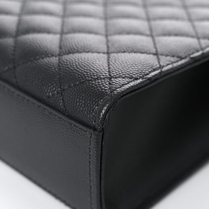 Saint Laurent Grain De Poudre Textured Mixed Matelasse Large Triquilt Monogram Satchel Asphalt 9 of 12