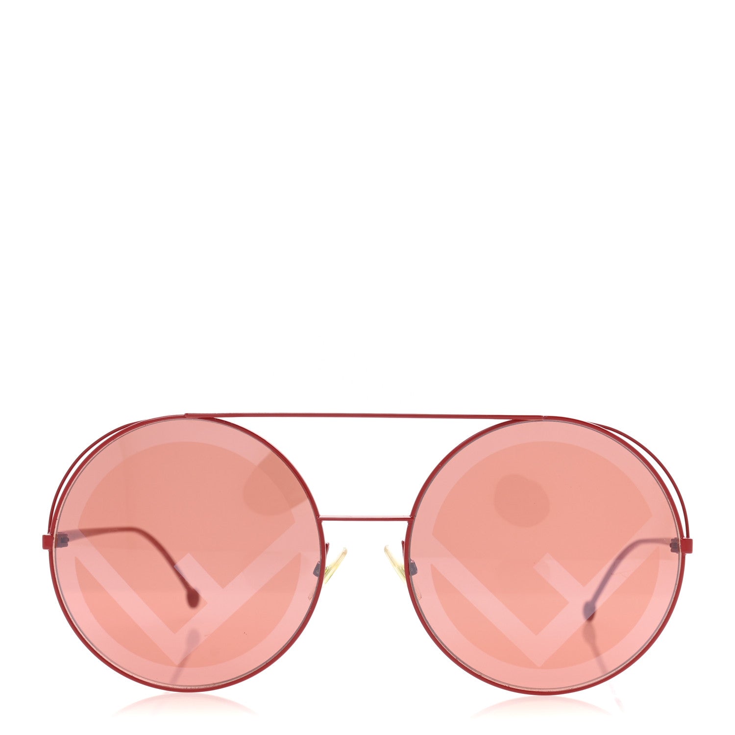 Fendi Metal F is Fendi Printed Run Away Round Frame Sunglasses FF 0285/S Red 2 of 8