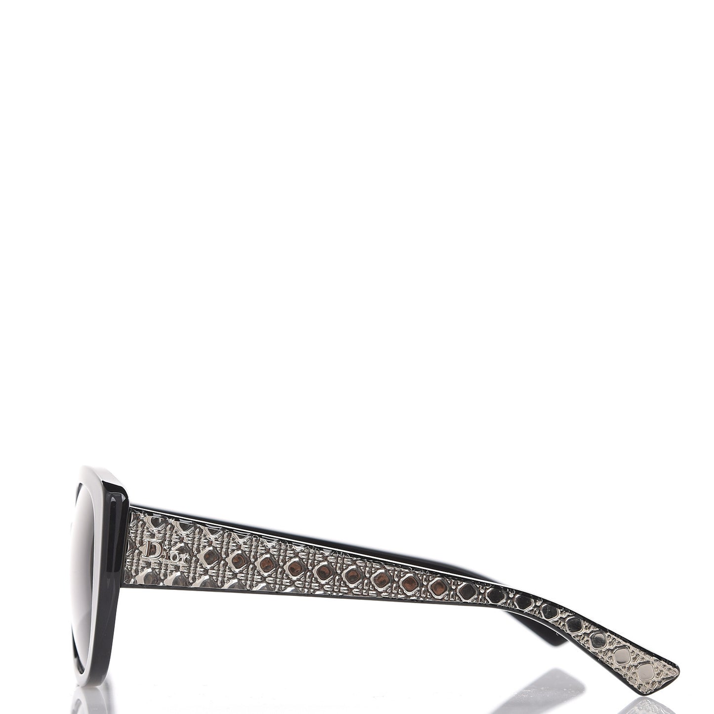 Resin Micro-Cannage Dior Lady 1 Sunglasses Silver Black
