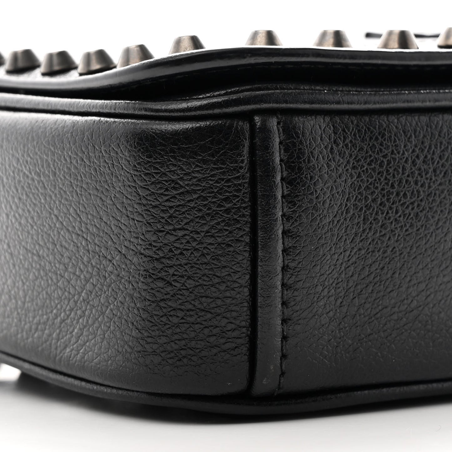 Glace Calfskin Studded Crossbody Black