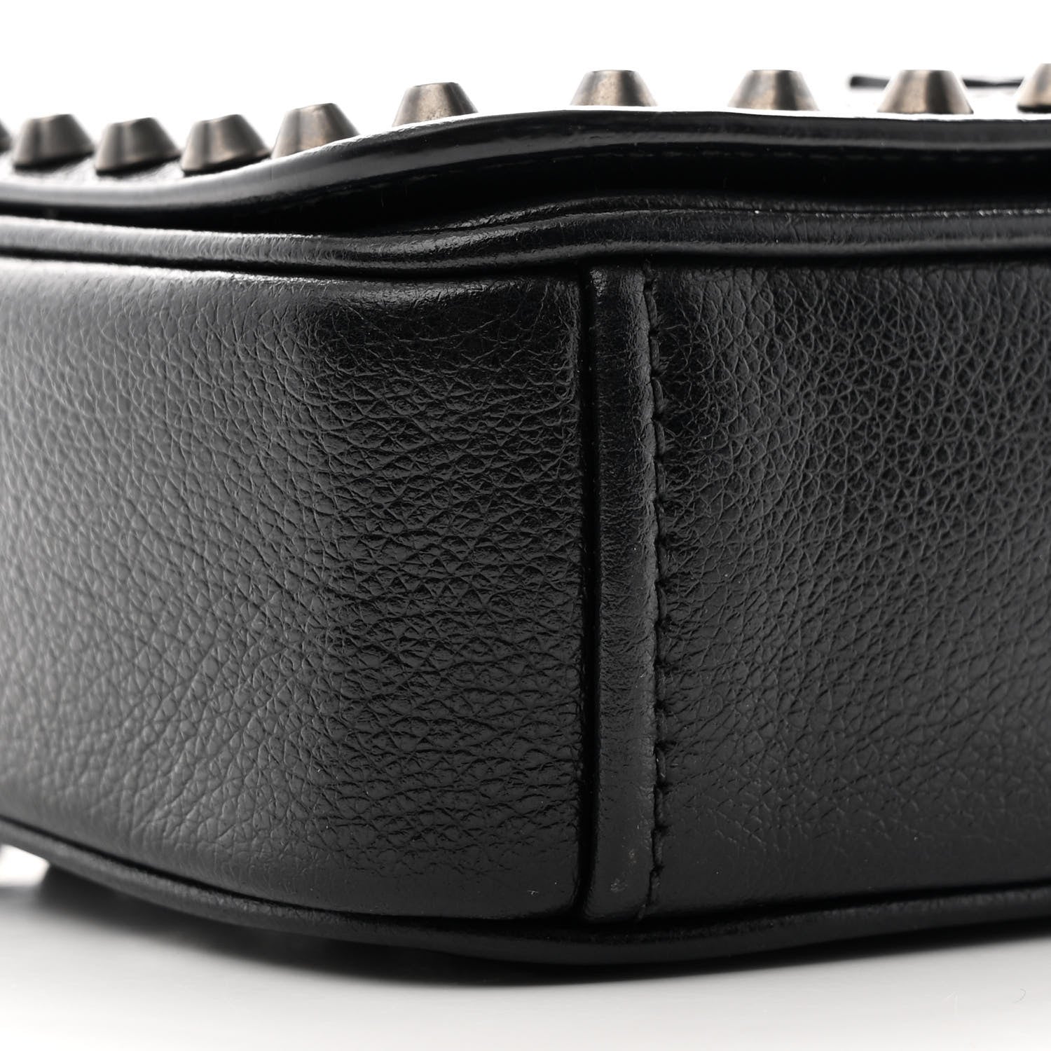 Prada Glace Calfskin Studded Crossbody Black 9 of 10