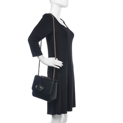 Christian Louboutin Calfskin Small Sweet Charity NV Shoulder Bag Black 2 of 9