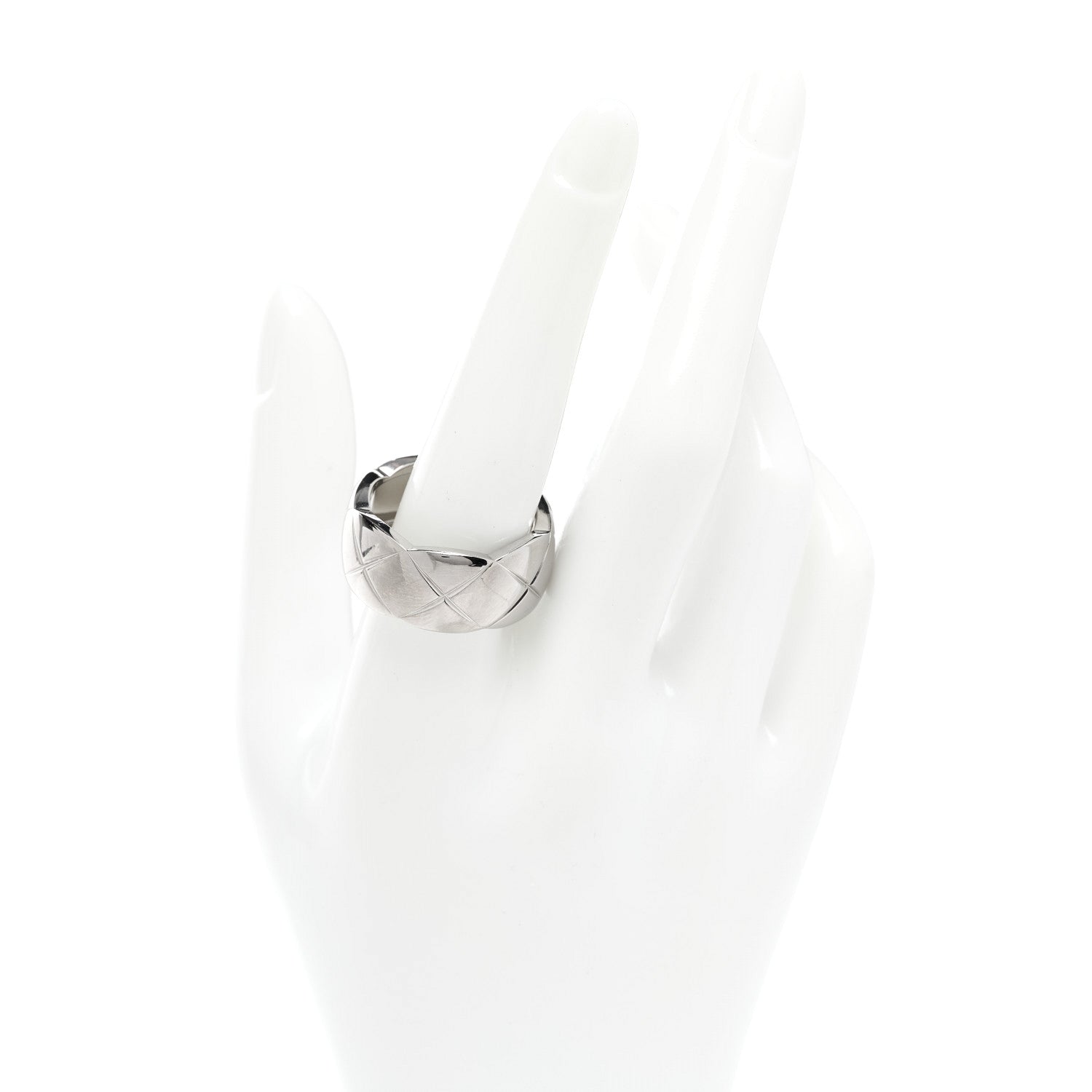 Chanel 18K White Gold Large Coco Crush Ring 63 10.25 2 of 8