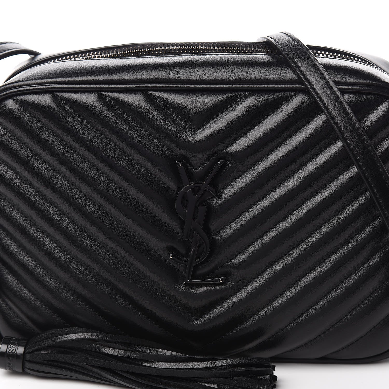 Saint Laurent Calfskin Matelasse Monogram Lou Camera Bag Black 6 of 14