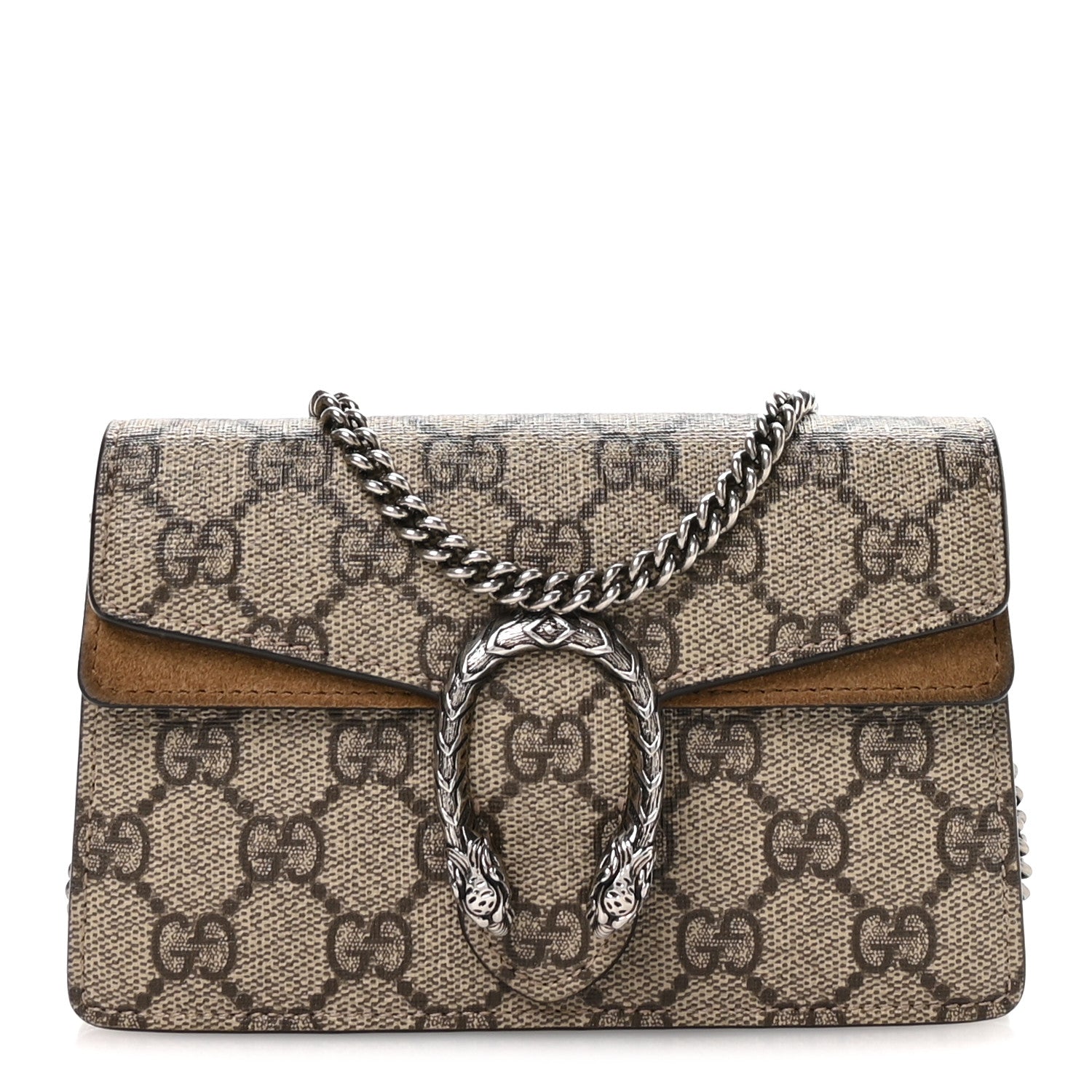 Gucci GG Supreme Monogram Super Mini Dionysus Shoulder Bag Taupe 1 of 9