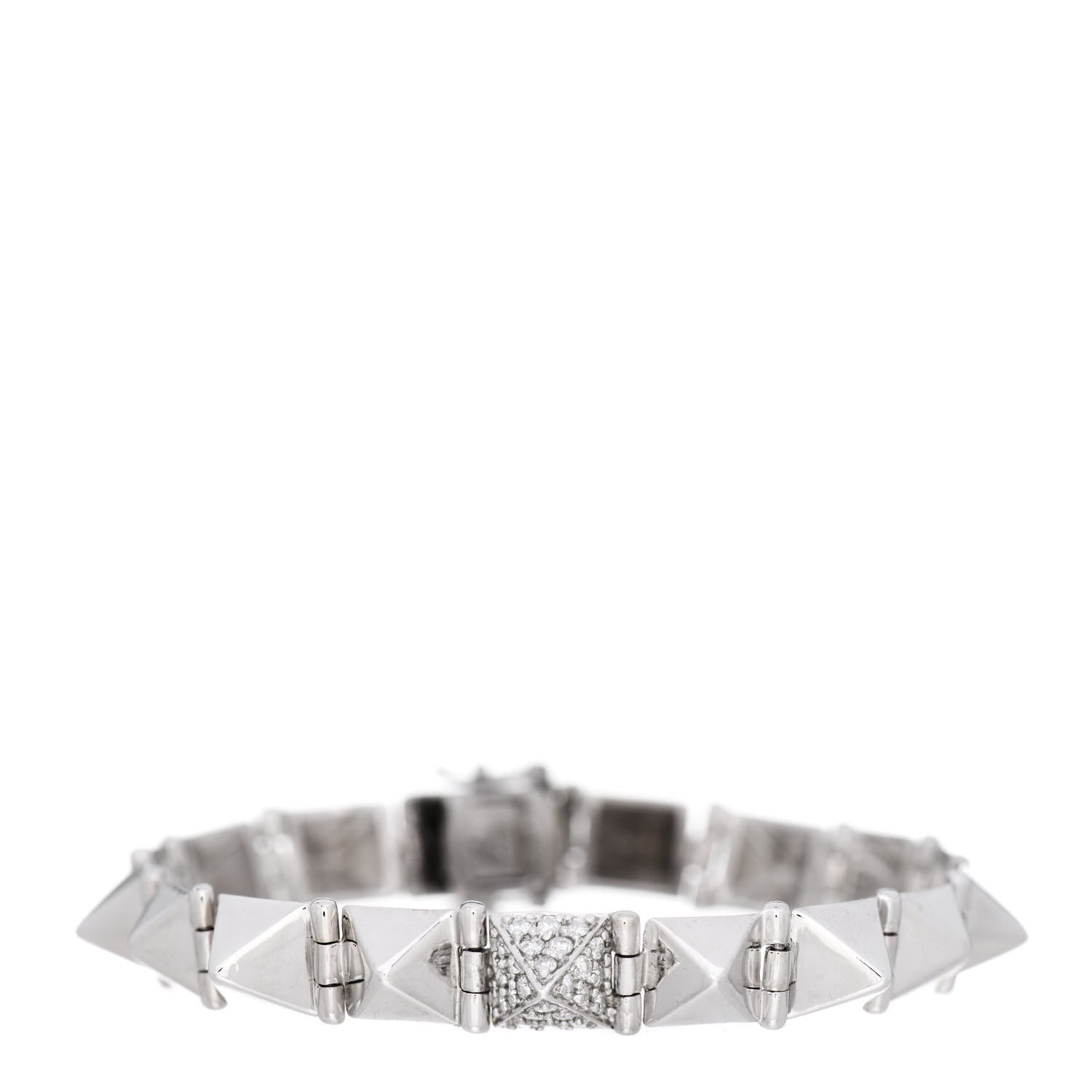 Anita Ko 14K White Gold Diamond Small Spike Bracelet 1 of 5