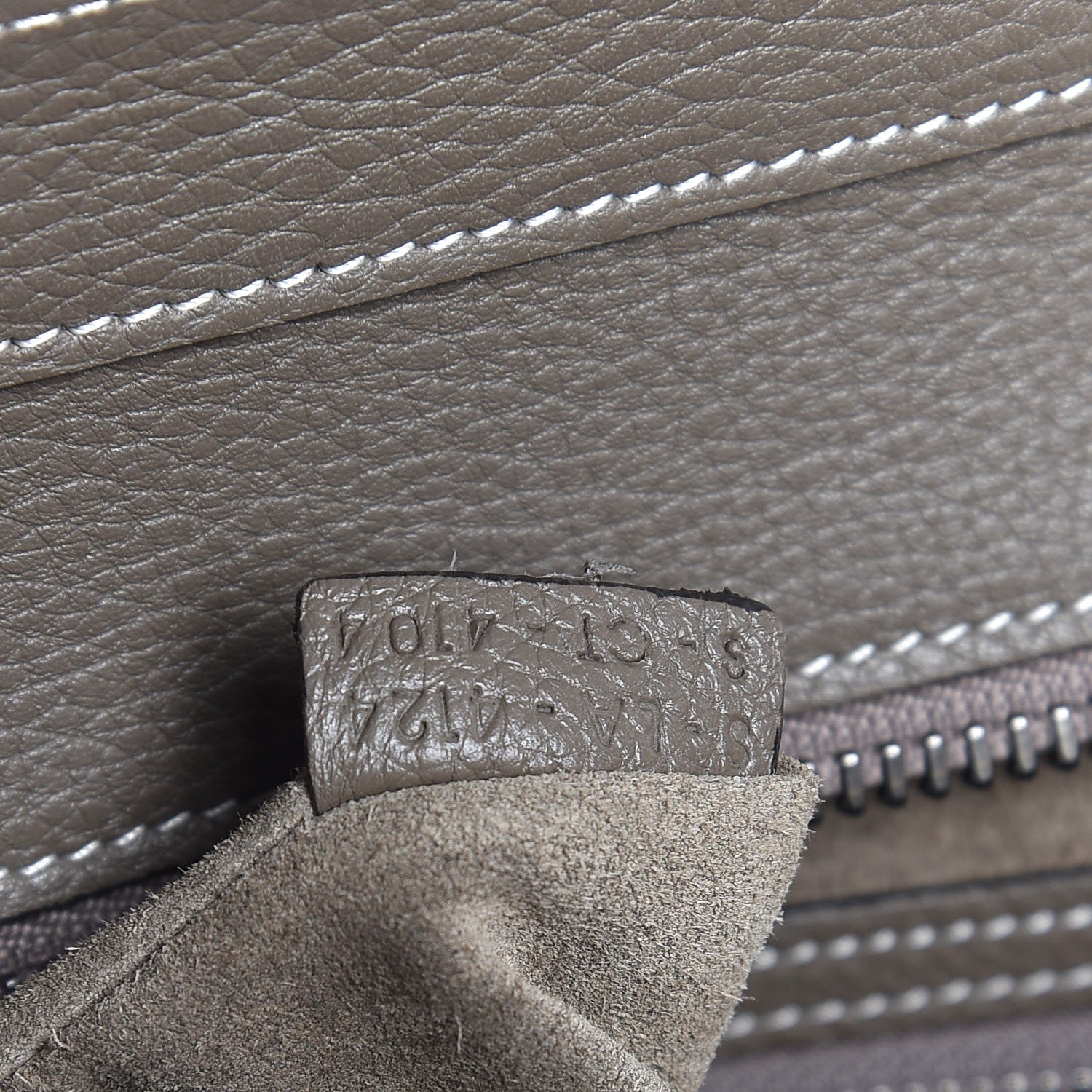 Celine Drummed Calfskin Mini Luggage Souris 6 of 7