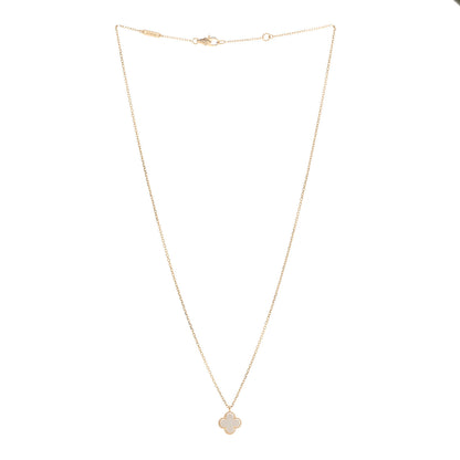 Van Cleef & Arpels 18K Yellow Gold Mother of Pearl Sweet Alhambra Pendant Necklace 4 of 4