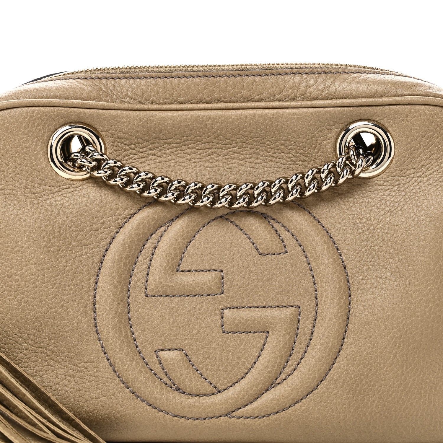 Gucci Pebbled Calfskin Small Soho Bowler Camelia 8 of 10