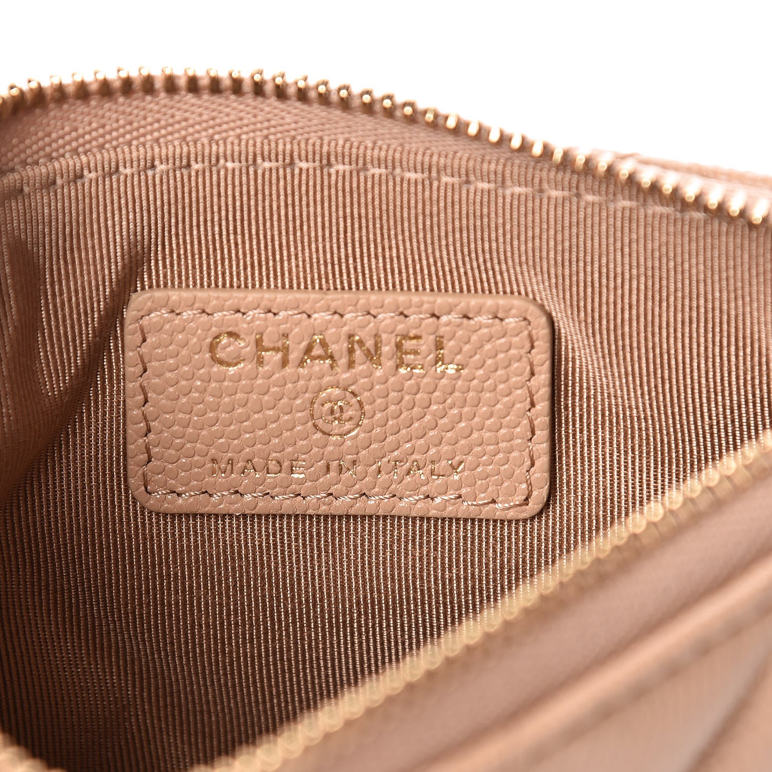 Chanel Caviar Quilted Small Cosmetic Case Beige 6 of 8